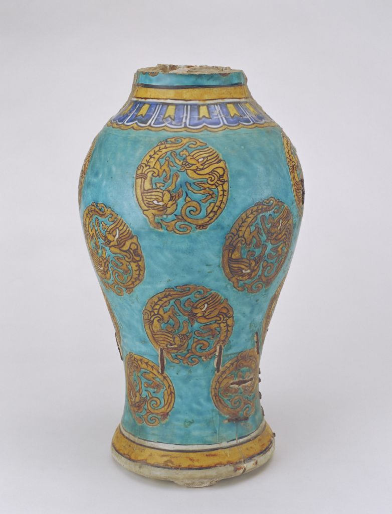 图片[1]-Plain tricolor dragon vase-China Archive